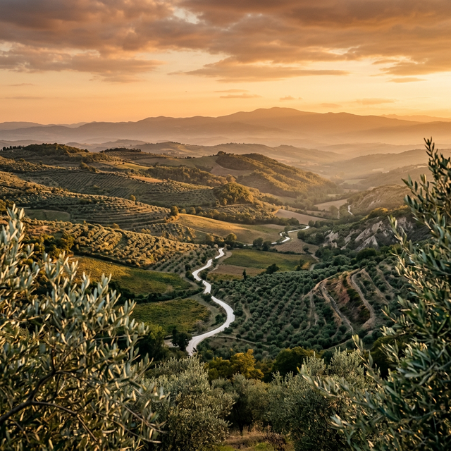 Campagna Umbra al tramonto