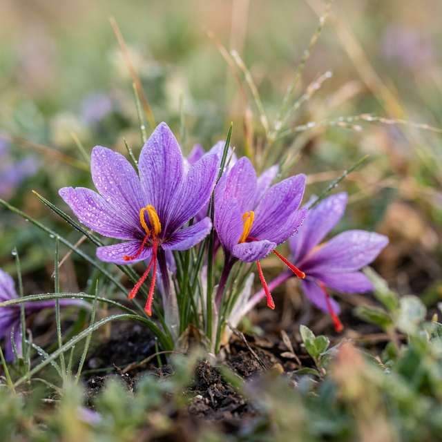 Fiori di zafferano macro